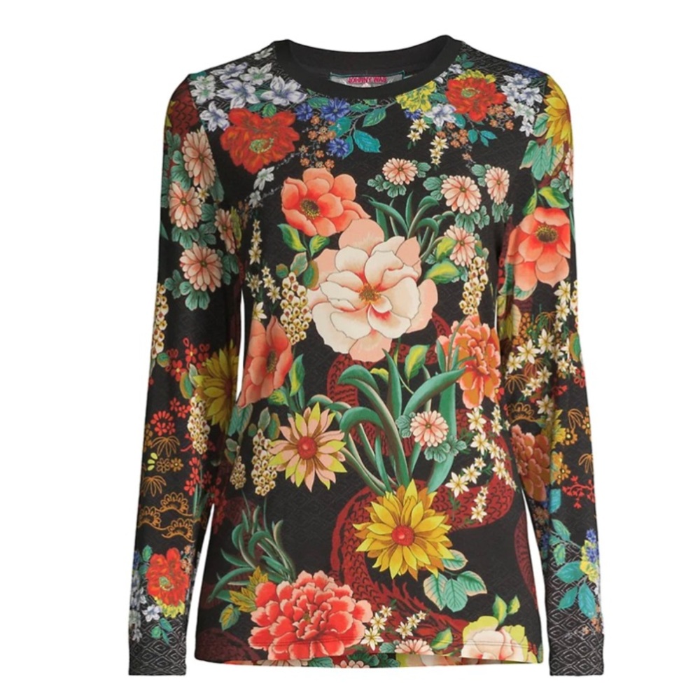 Johnny Was Floral Babuska Favorite Crewneck Tee - Picture 2 of 11